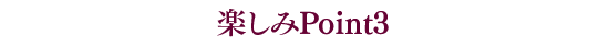 楽しみPoint3